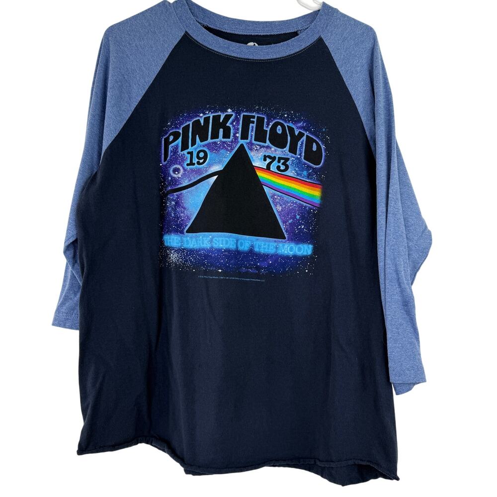 Pink Floyd Men's Liquid Blue Graphic Baseball Tee T-Shirt Size Large